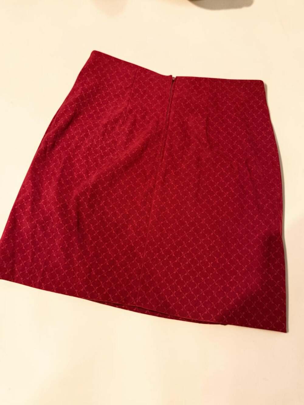 Vintage Red Wool Pencil Skirt Size 14 Lined Made in USA High Waist 80s 90s